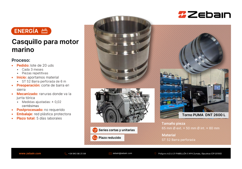 zebain caso exito casquillo motor marino